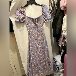 Floral Korean midi dress